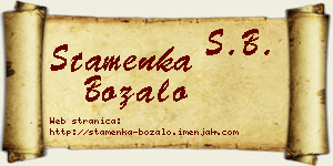 Stamenka Bozalo vizit kartica